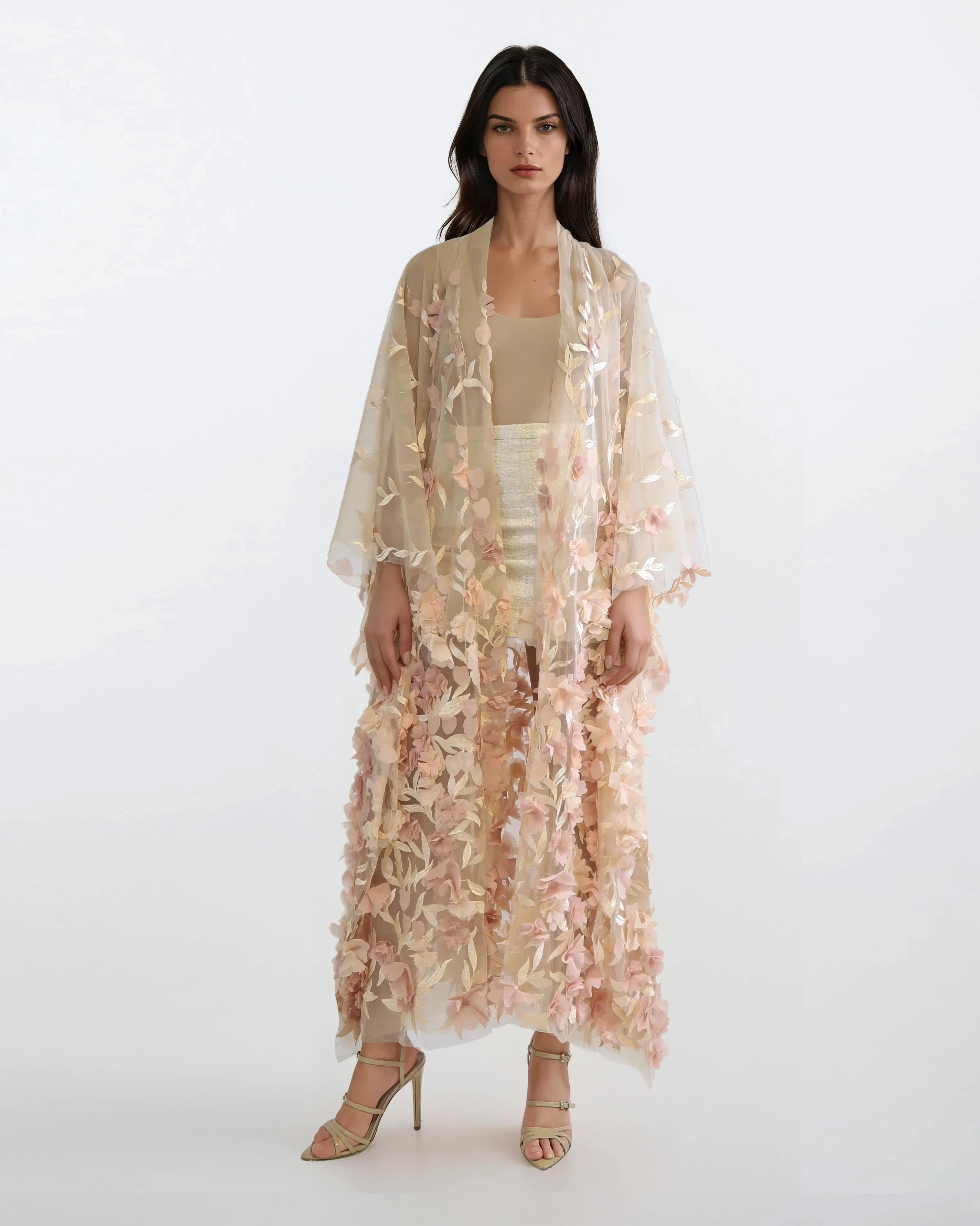 3D Floral Lace Kimono