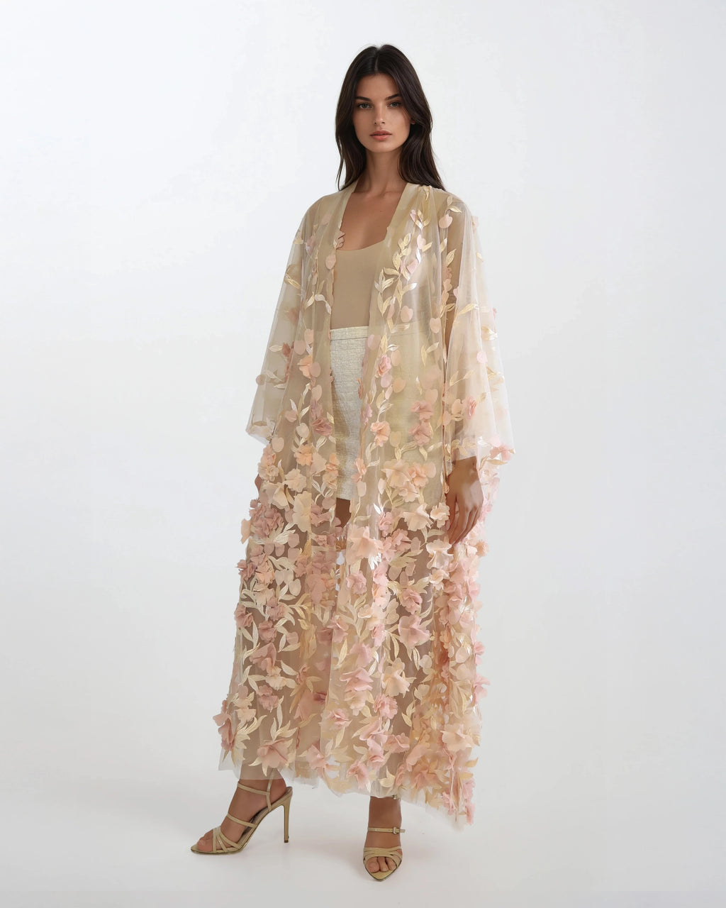 3D Floral Lace Kimono