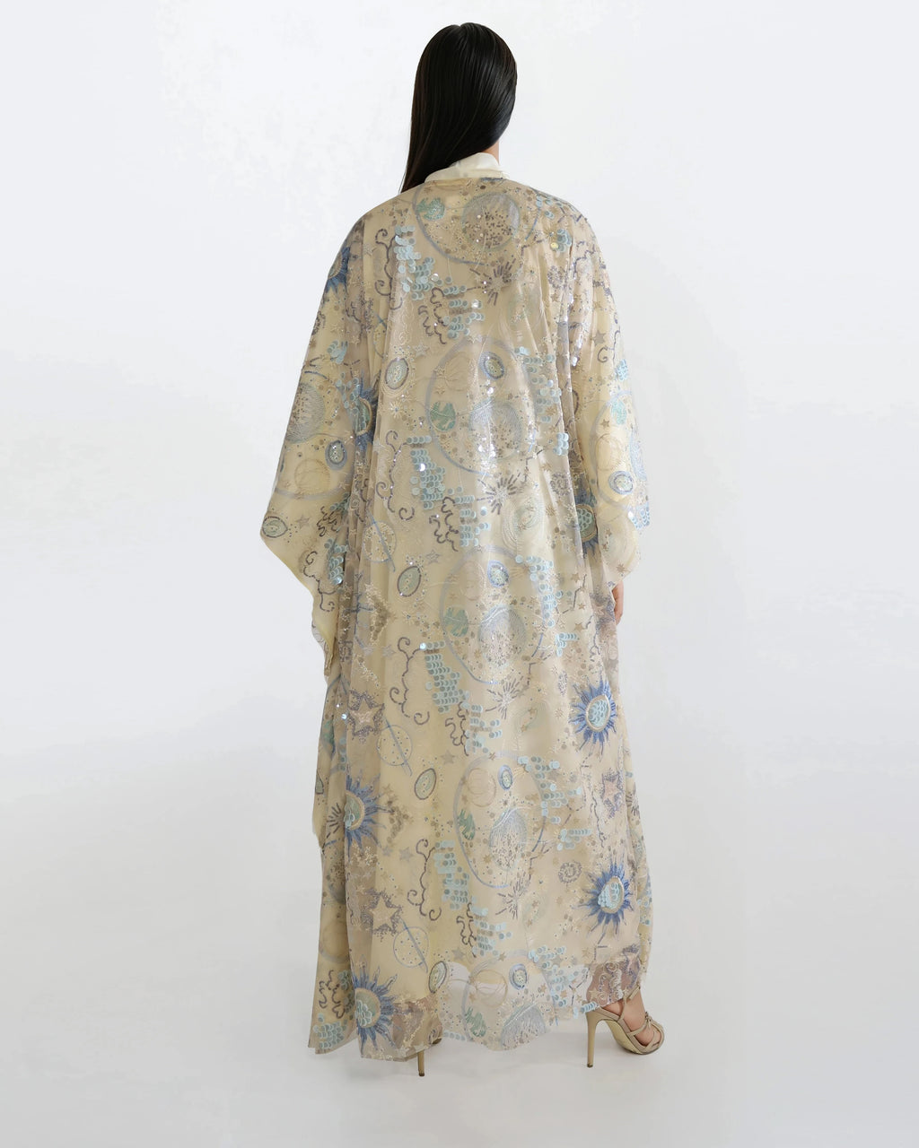 Sequined Lace Kimono - Champagne Gold