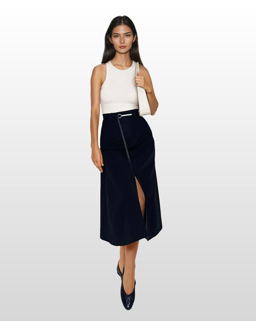 Cotton Midi Skirt