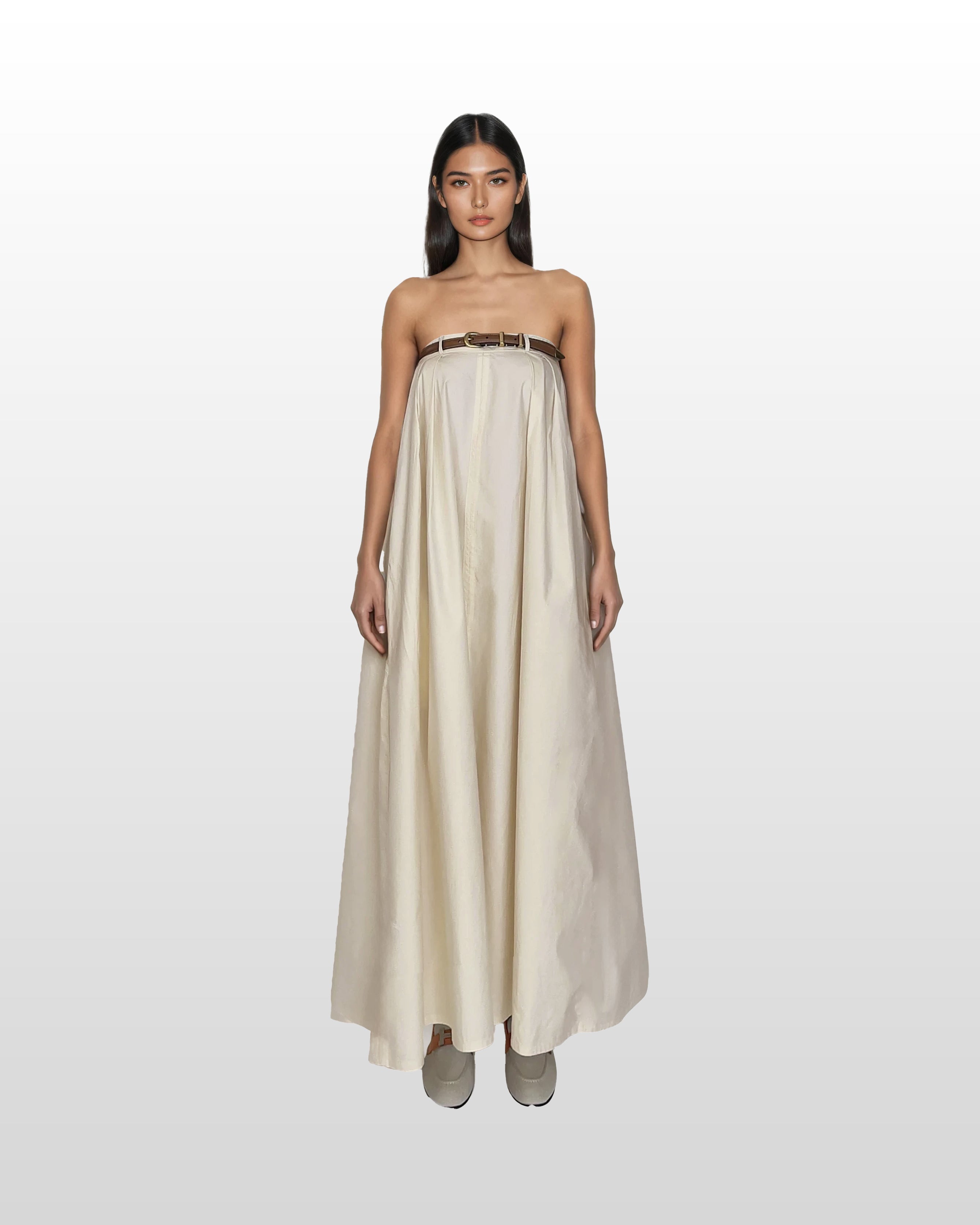Strapless Cotton Maxi Dress