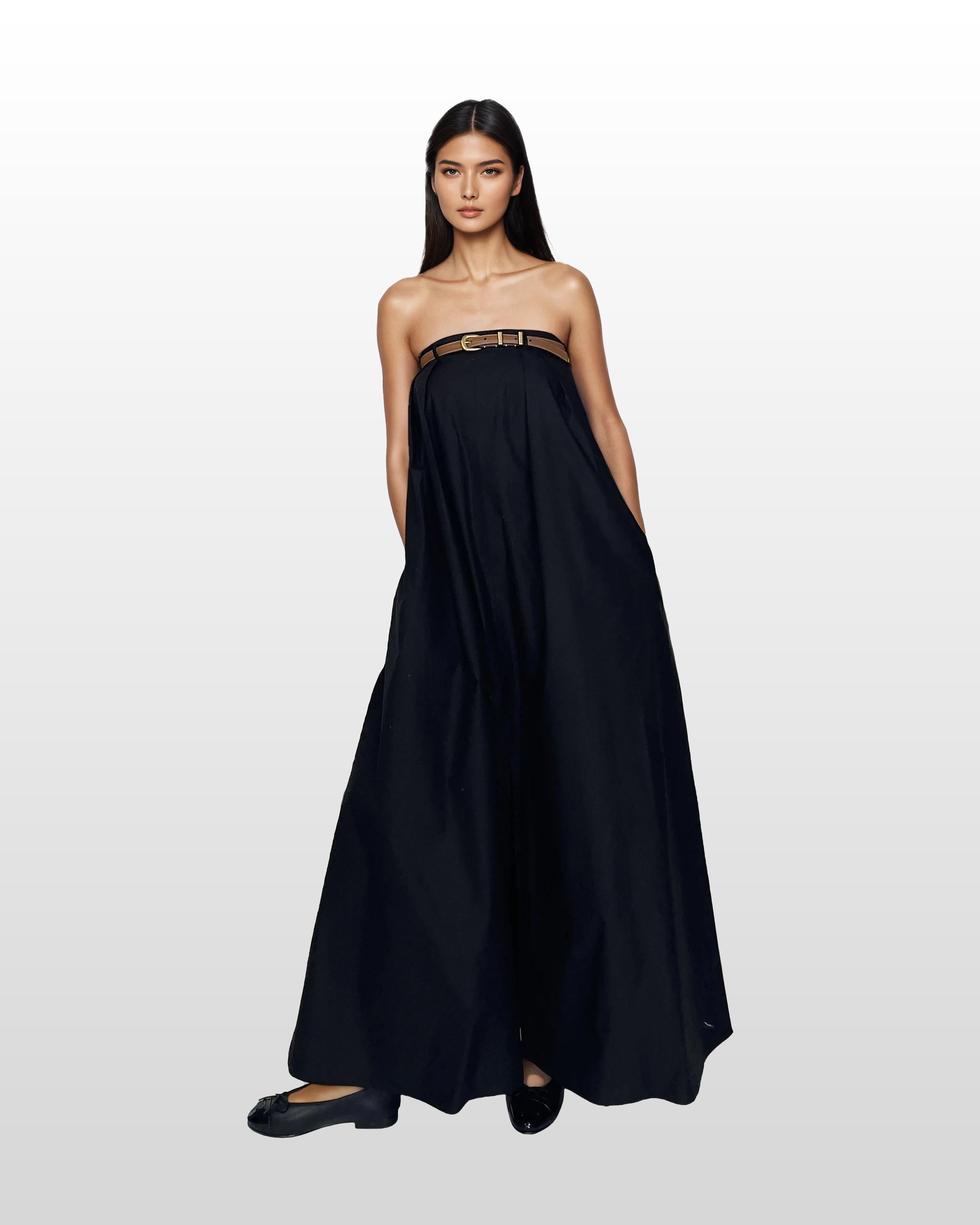 Strapless Cotton Maxi Dress