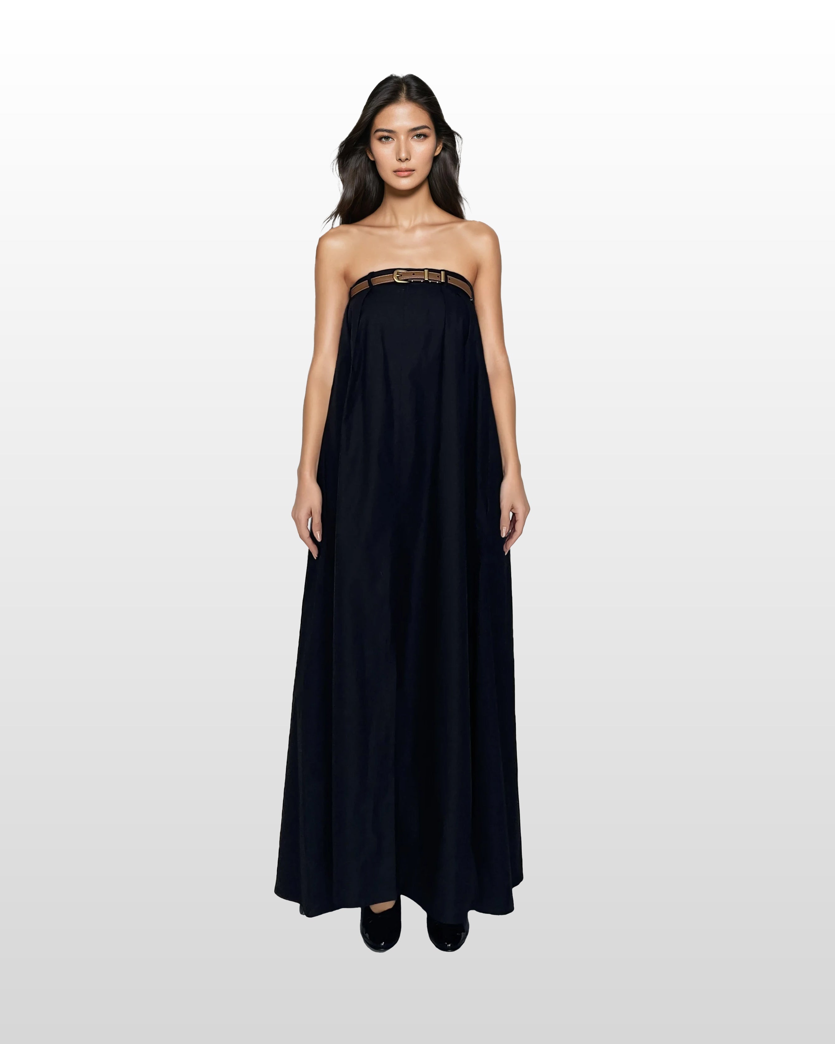 Strapless Cotton Maxi Dress