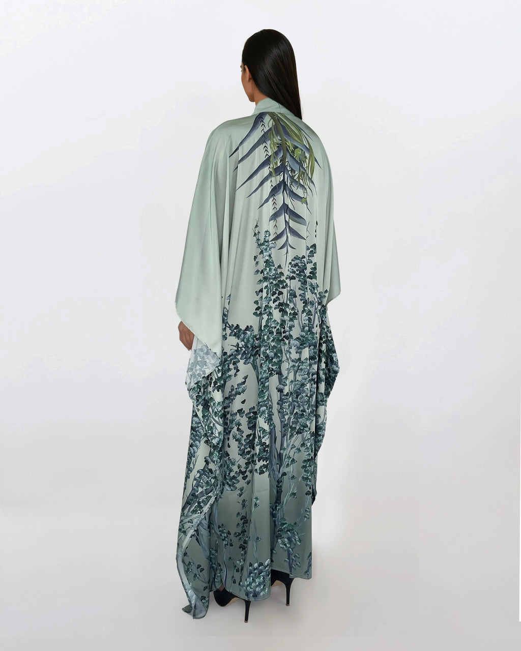Printed Satin Kimono