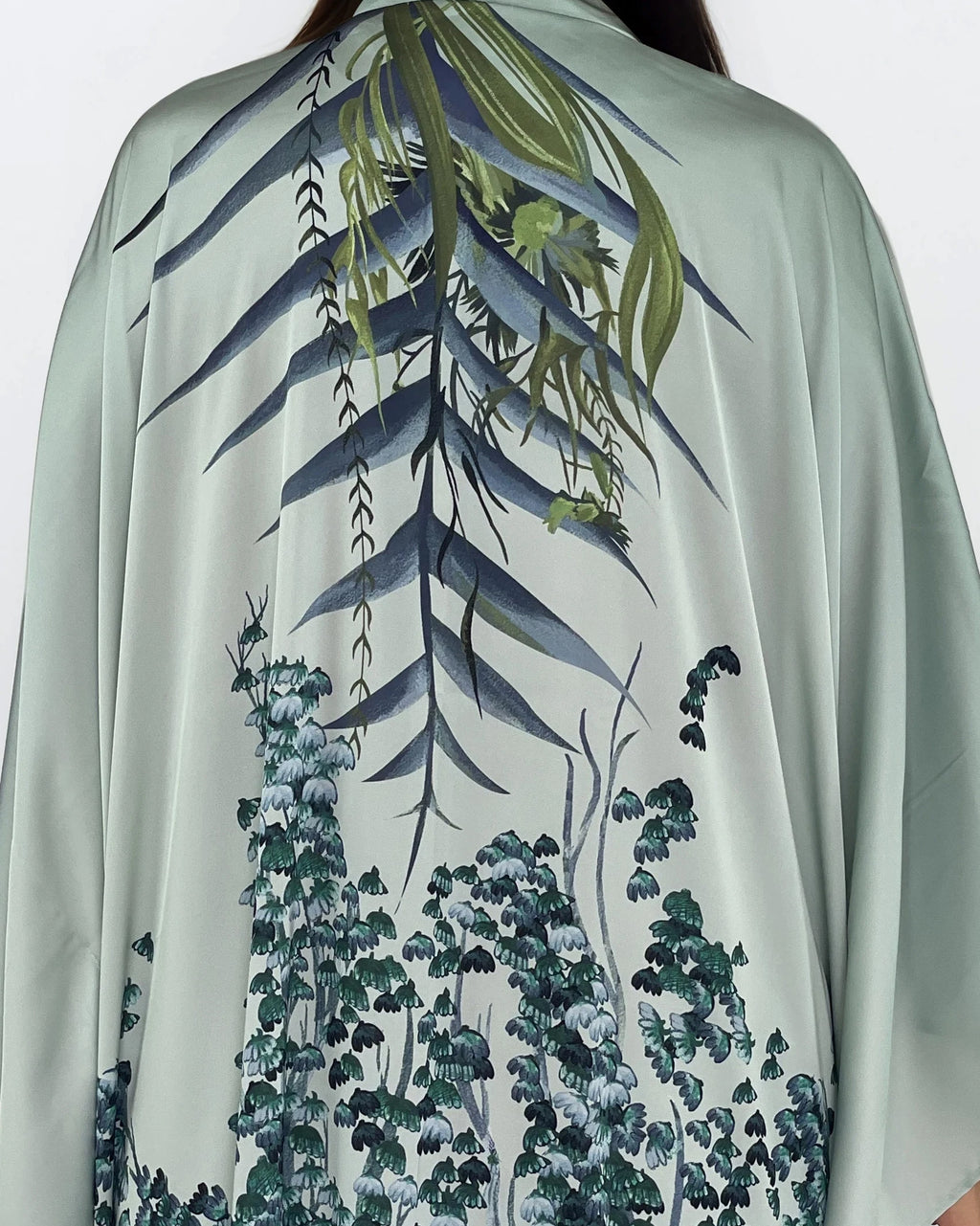 Printed Satin Kimono