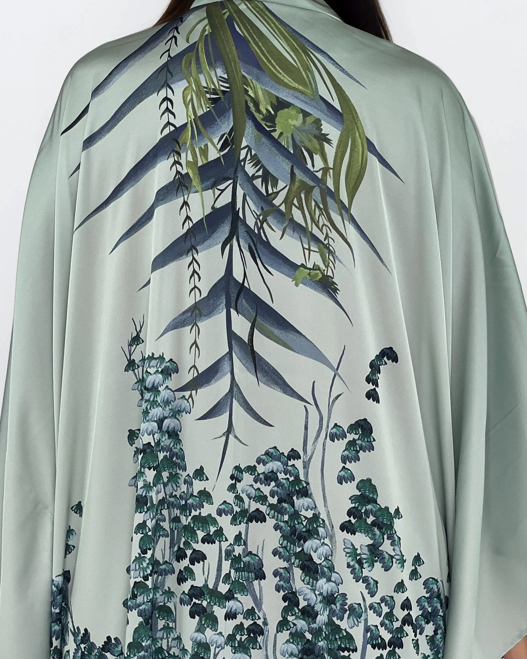 Printed Satin Kimono