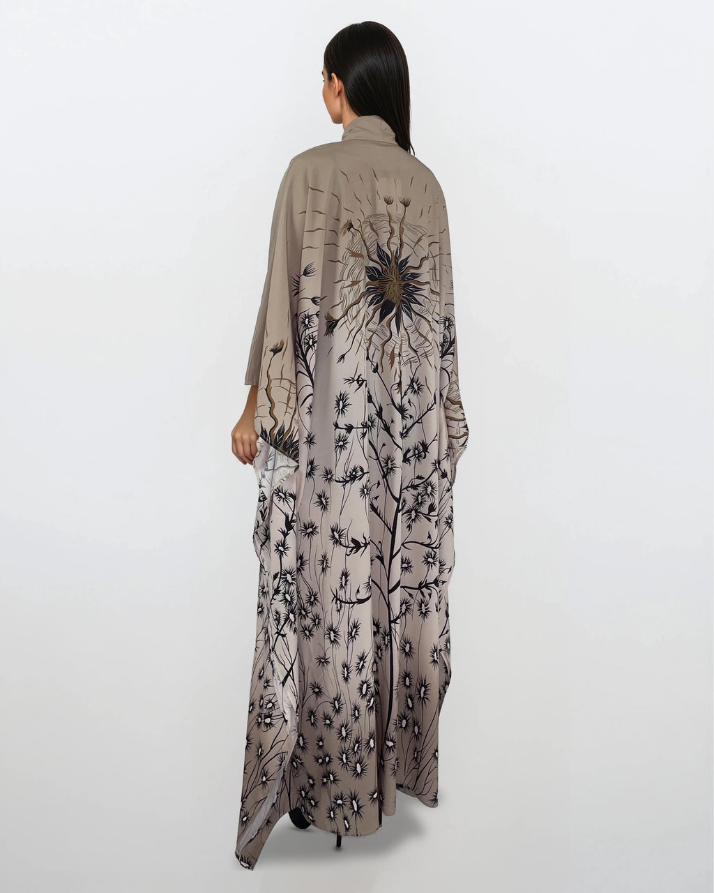 Printed Viscose Kimono - Taupe Floral