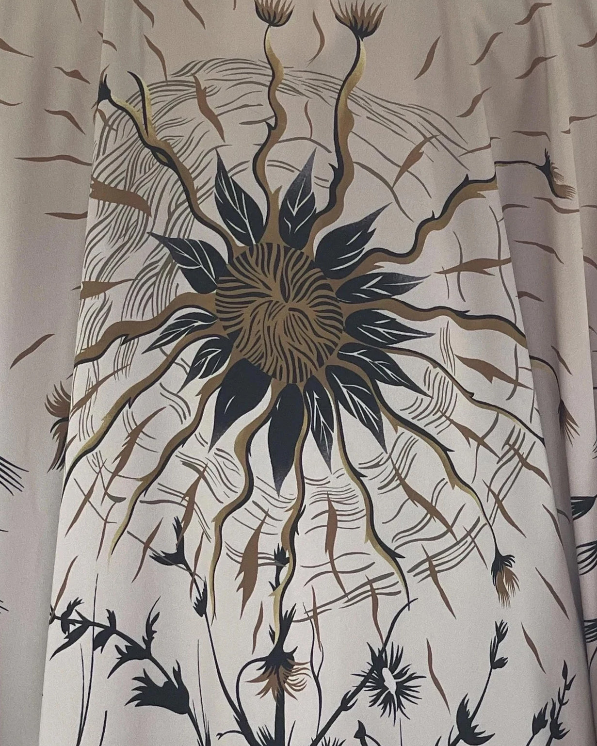 Printed Viscose Kimono - Taupe Floral