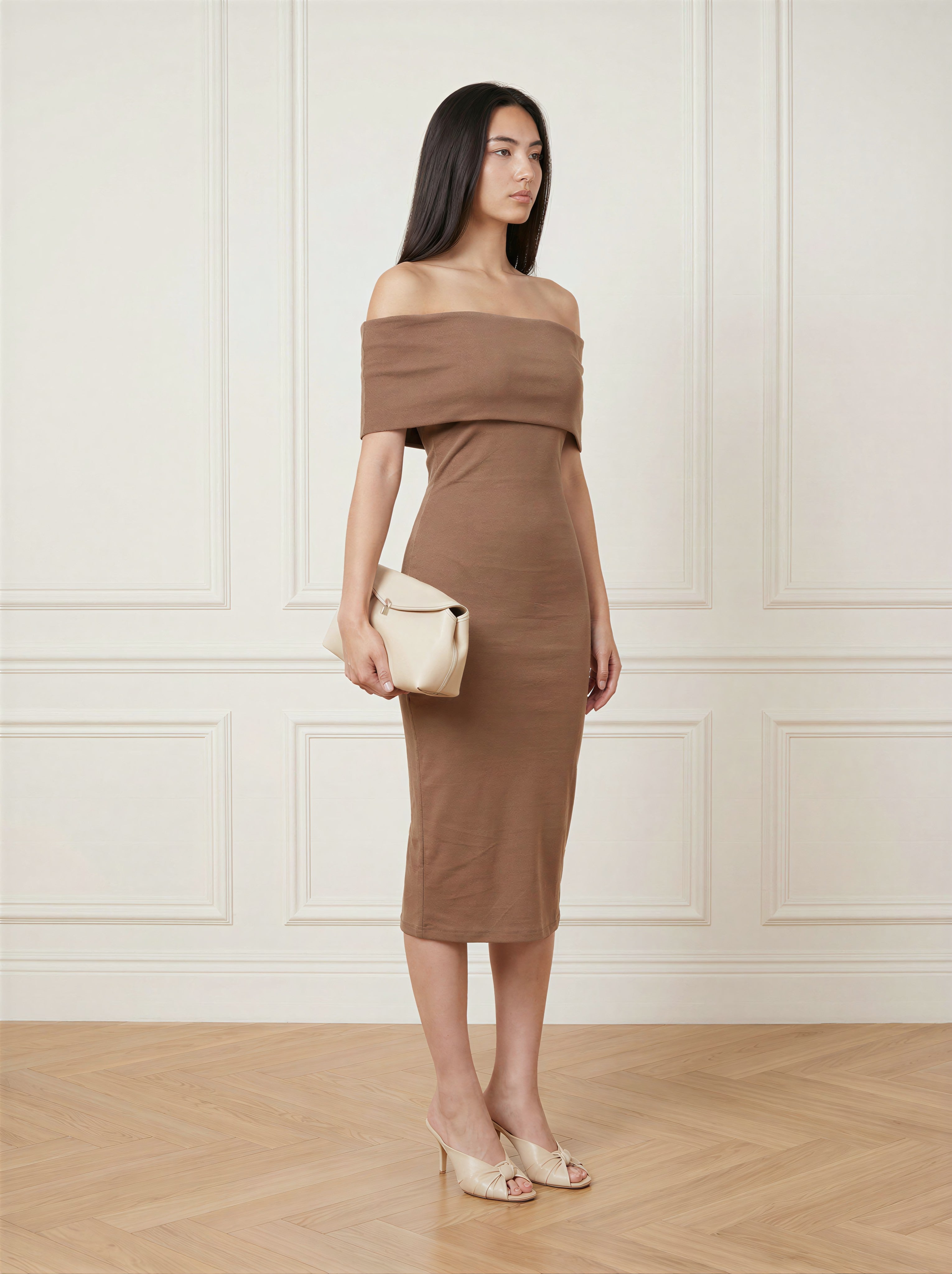 Jersey Knit Midi Dress