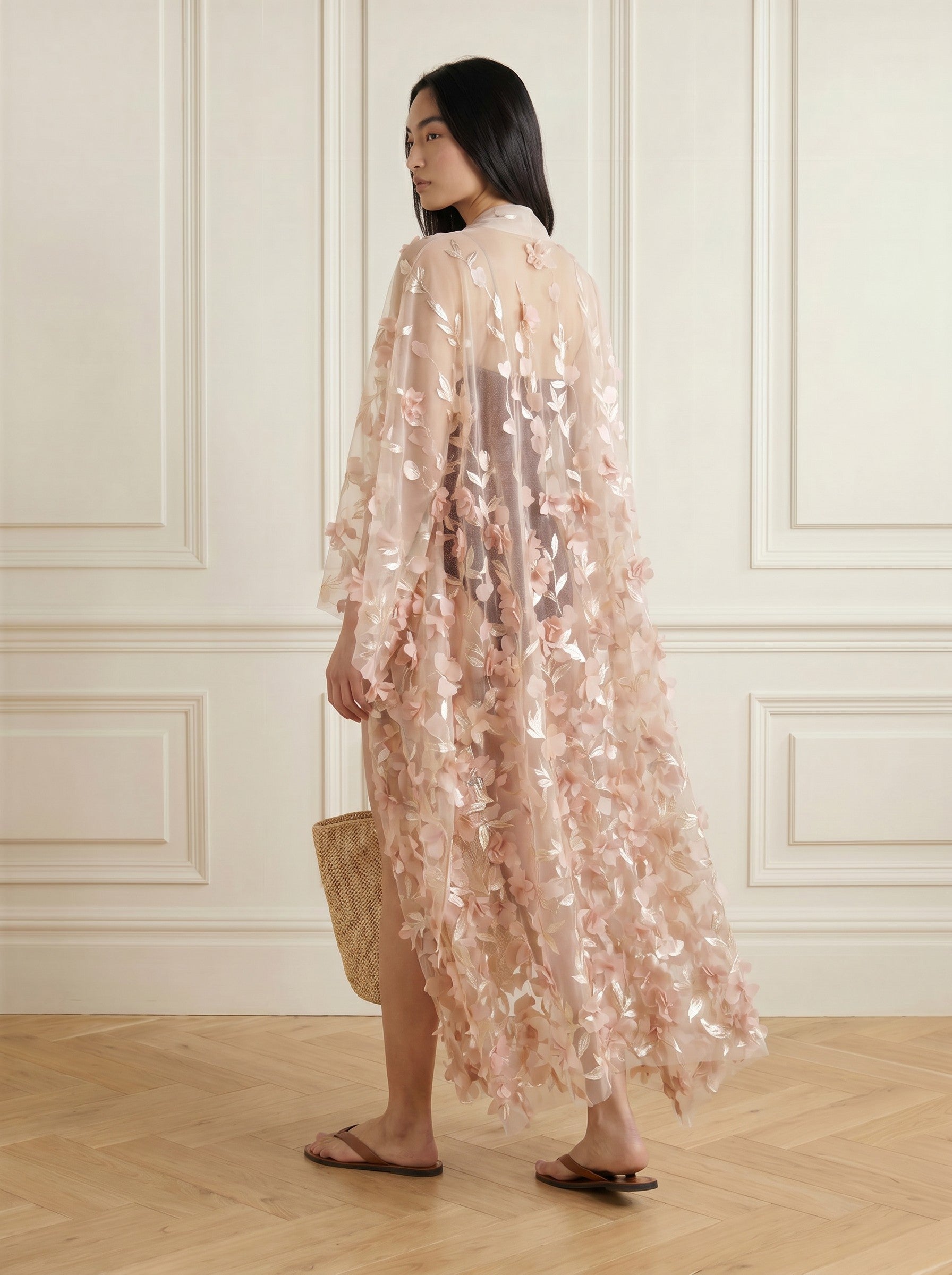 3D Floral Lace Kimono
