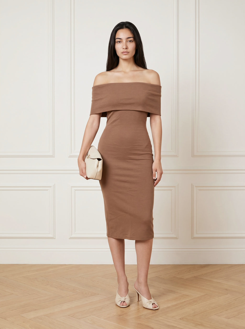 Jersey Knit Midi Dress