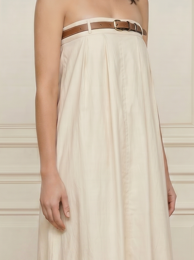 Strapless Cotton Maxi Dress