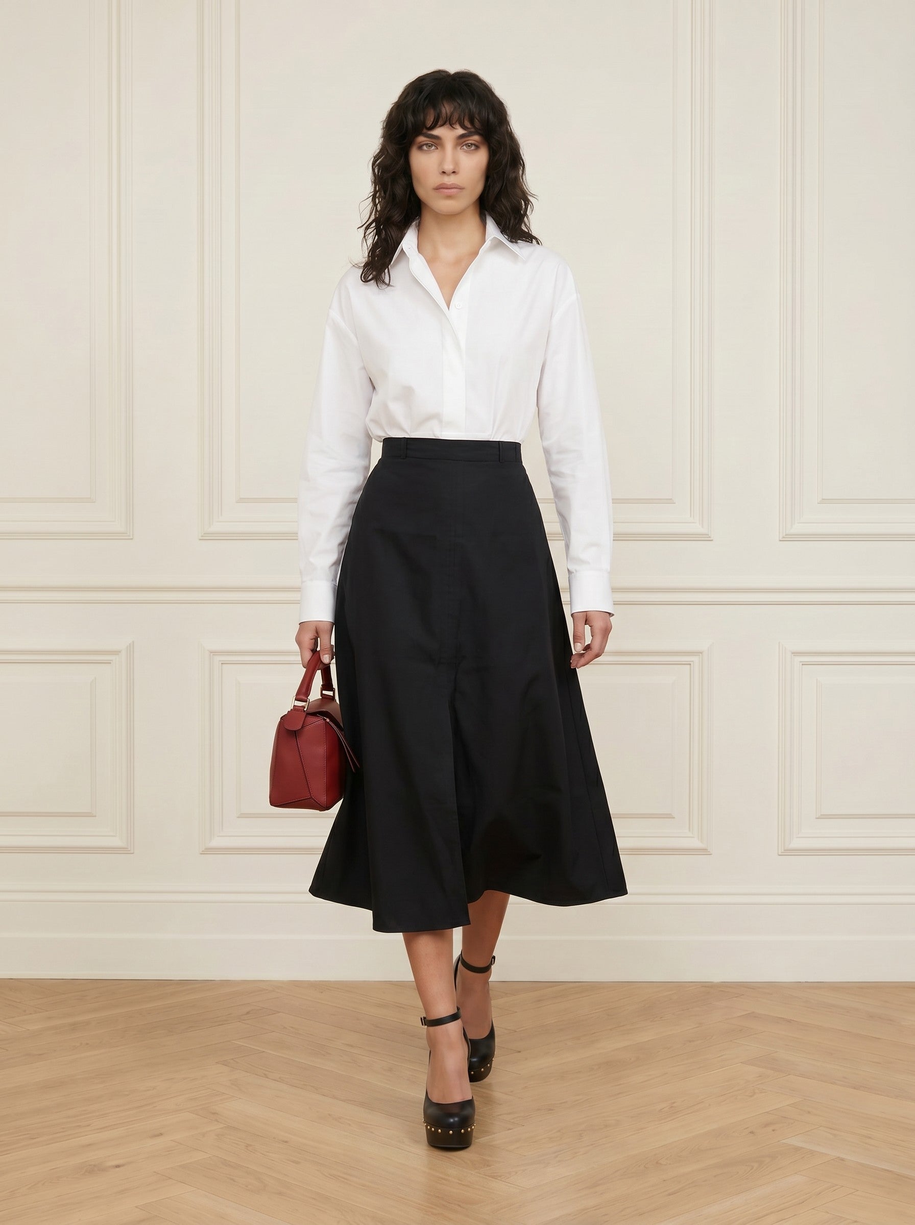 Cotton Midi Skirt
