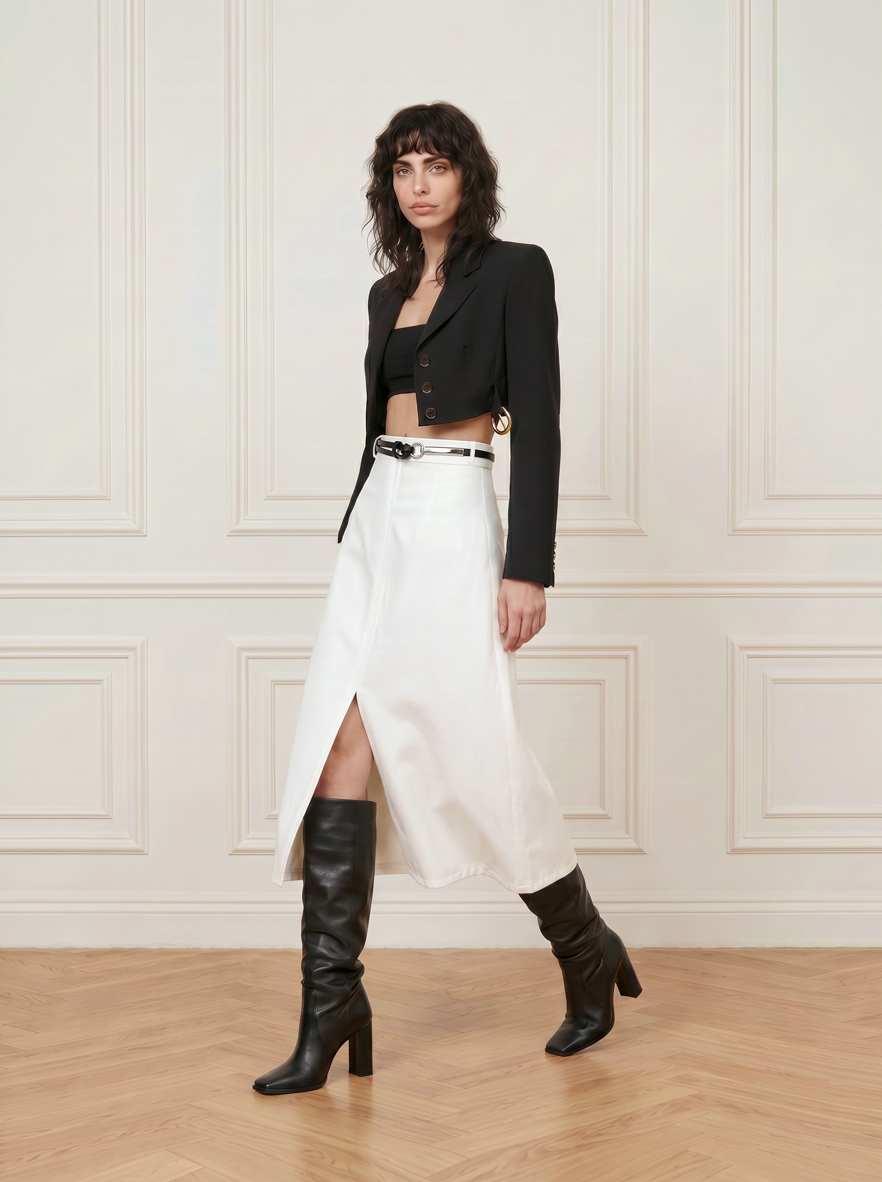 Cotton Midi Skirt