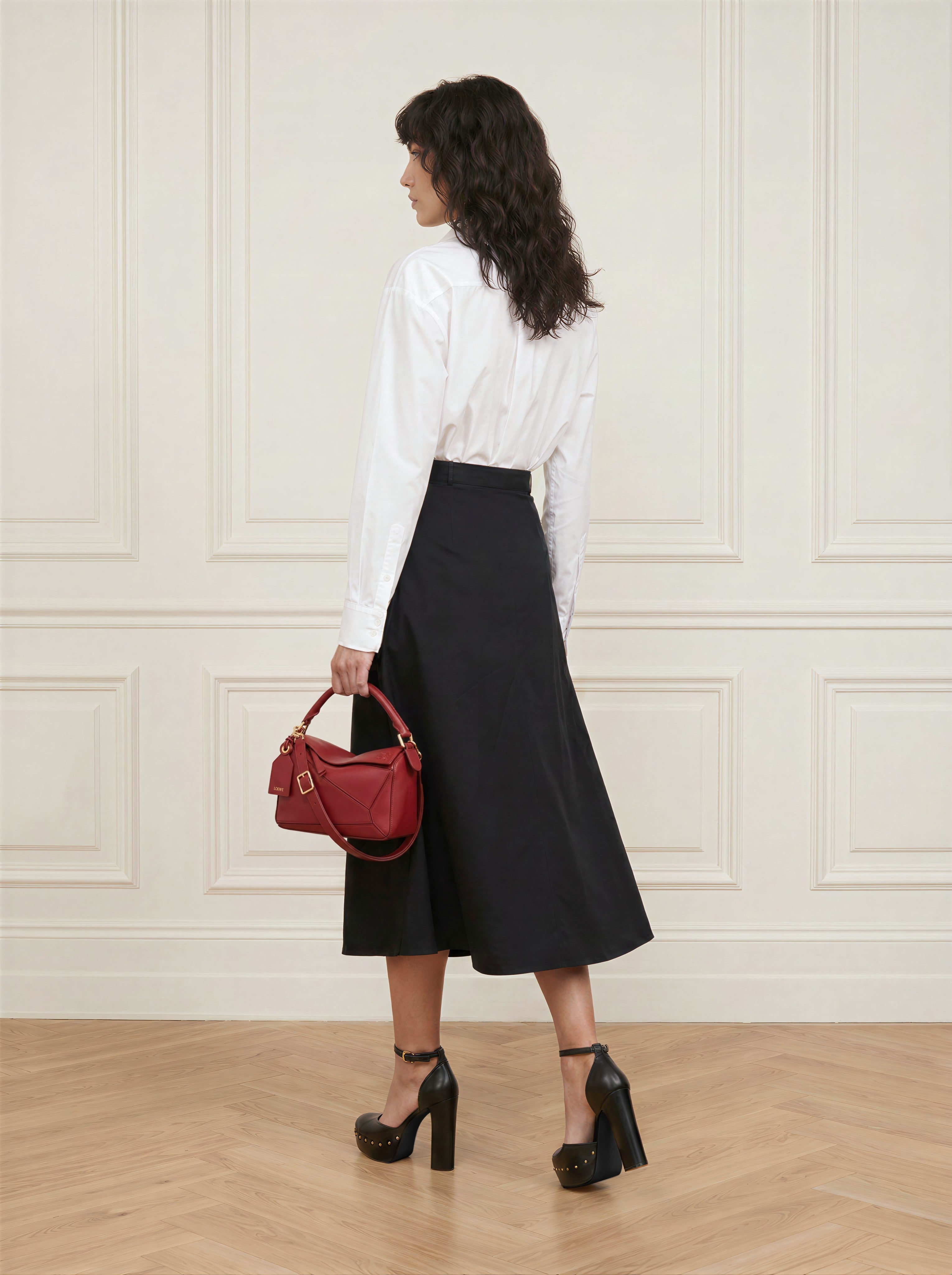 Cotton Midi Skirt