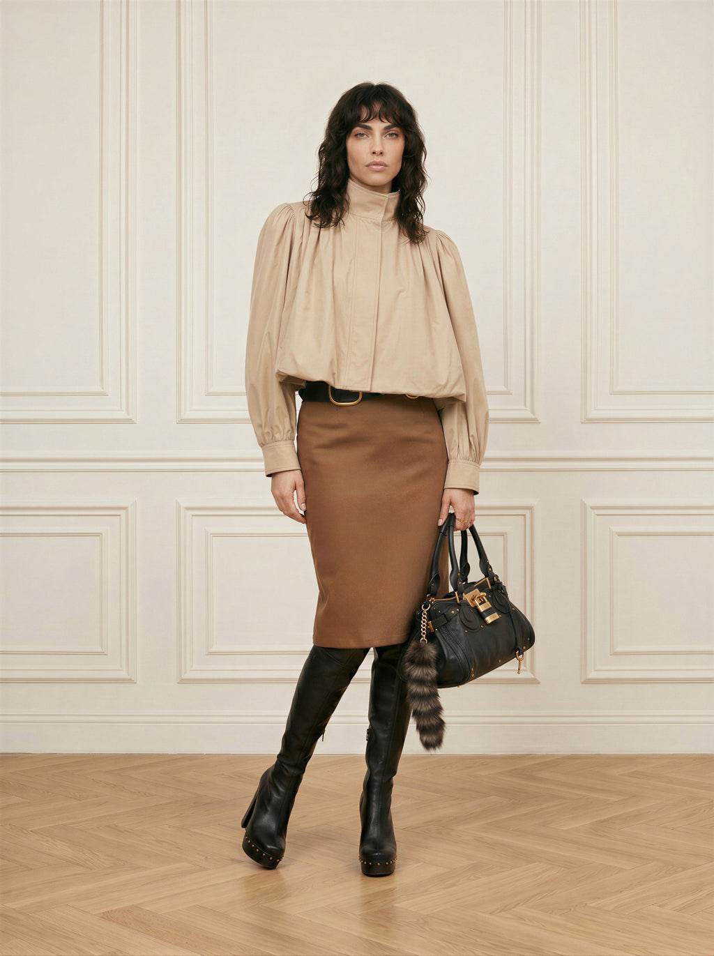 Knit Jersey Midi Skirt