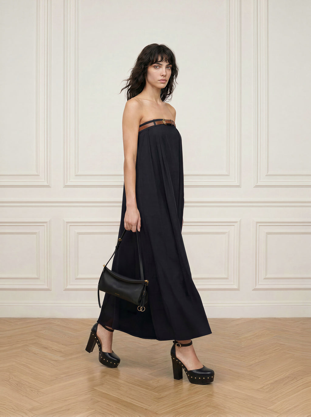 Strapless Cotton Maxi Dress