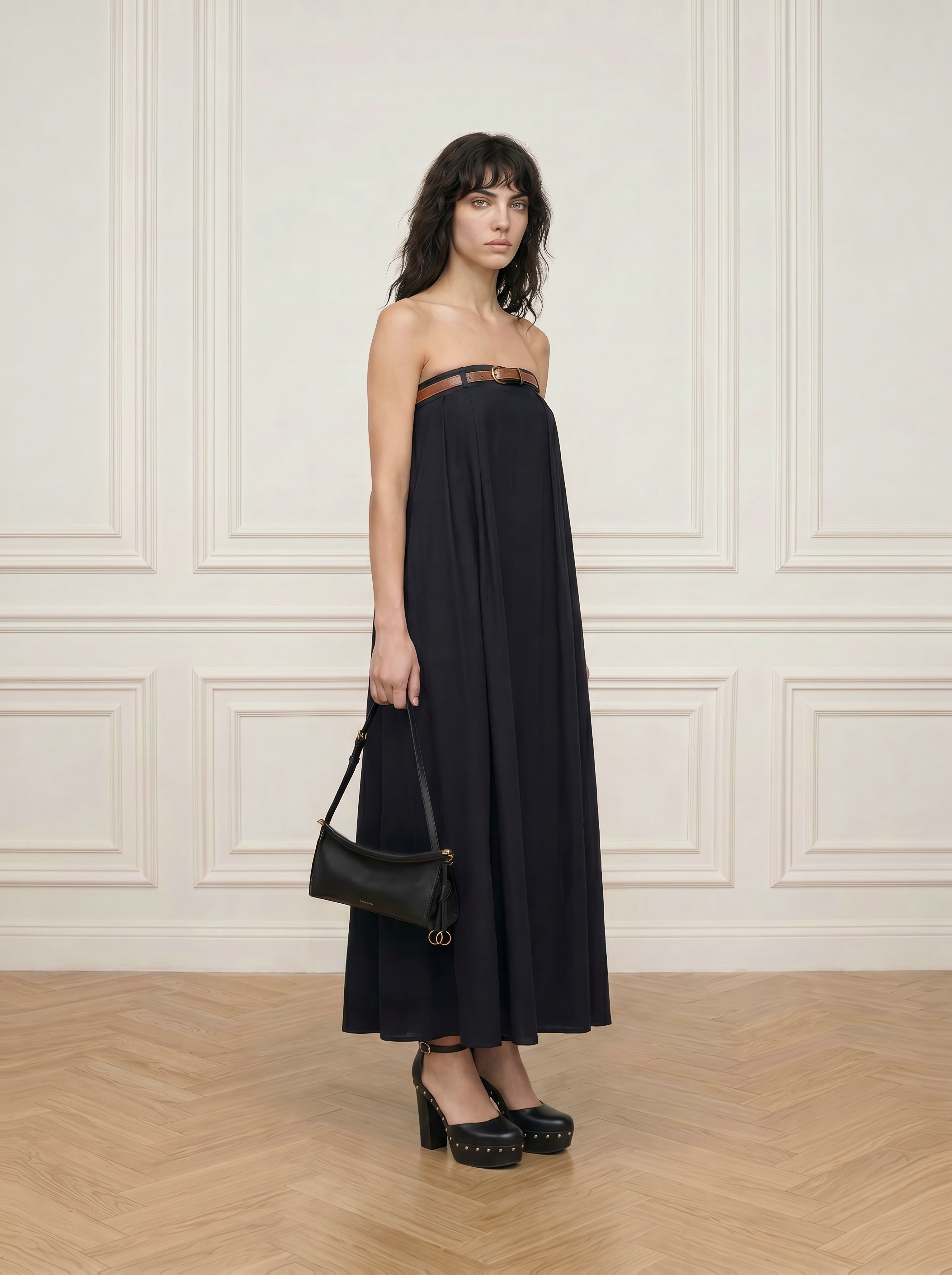 Strapless Cotton Maxi Dress