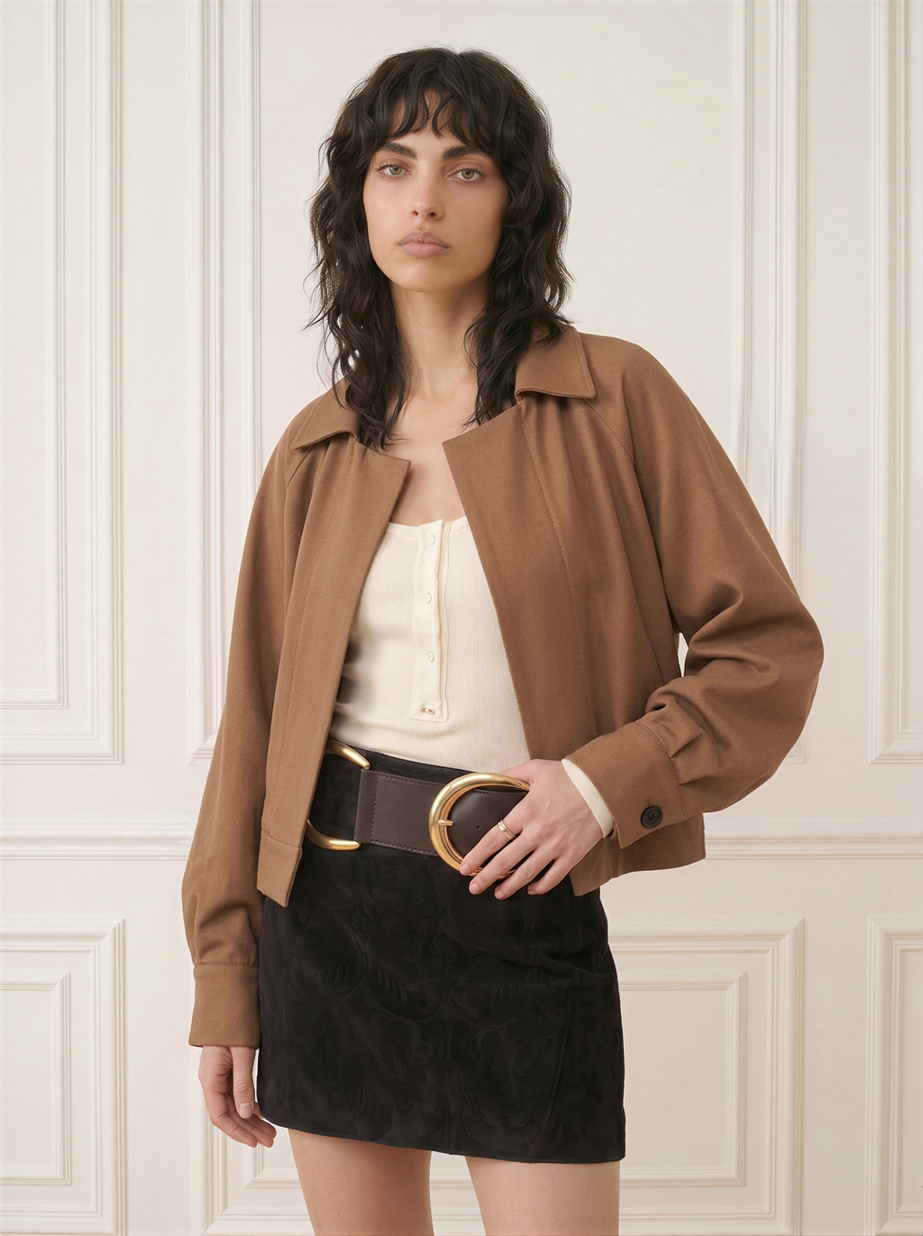 Soft structured cropped jacket