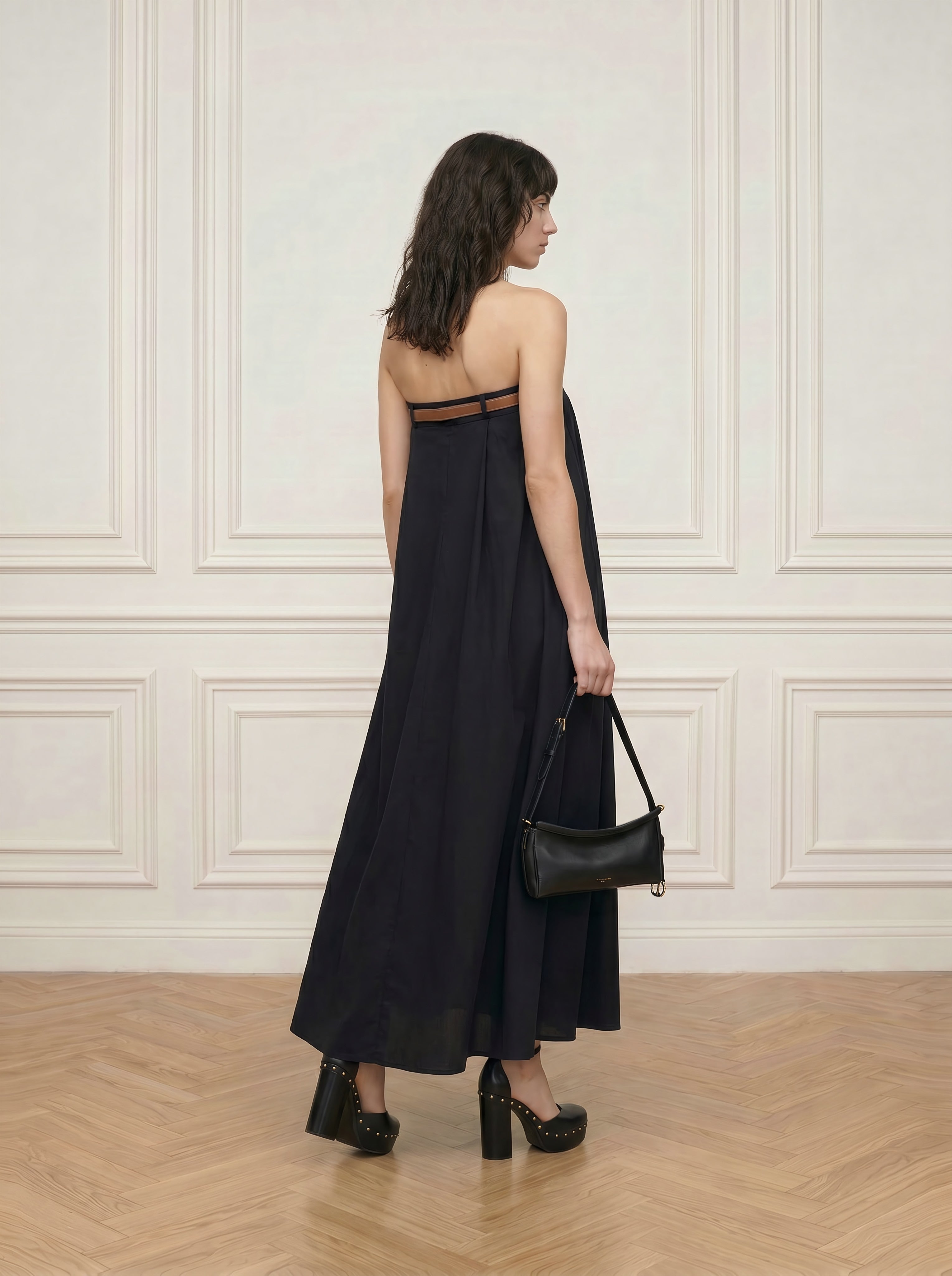 Strapless Cotton Maxi Dress