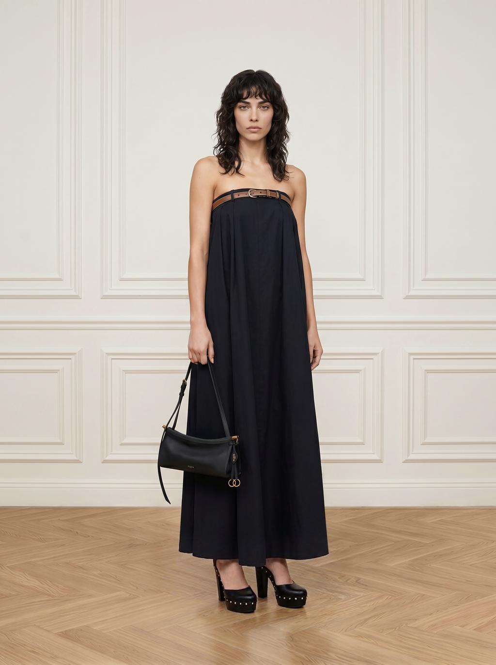 Strapless Cotton Maxi Dress