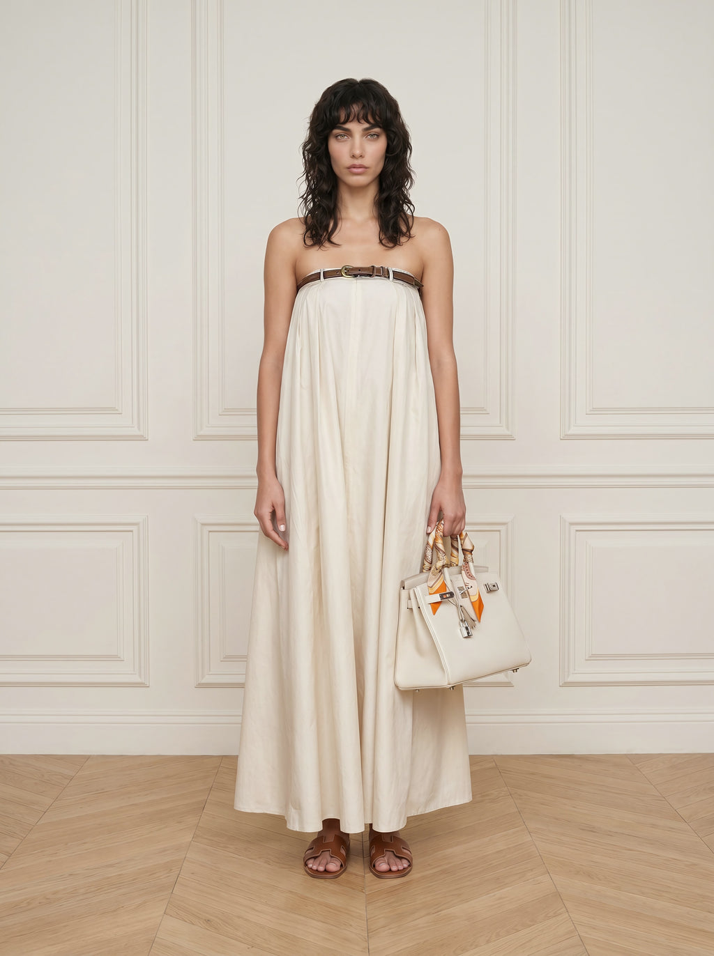 Strapless Cotton Maxi Dress