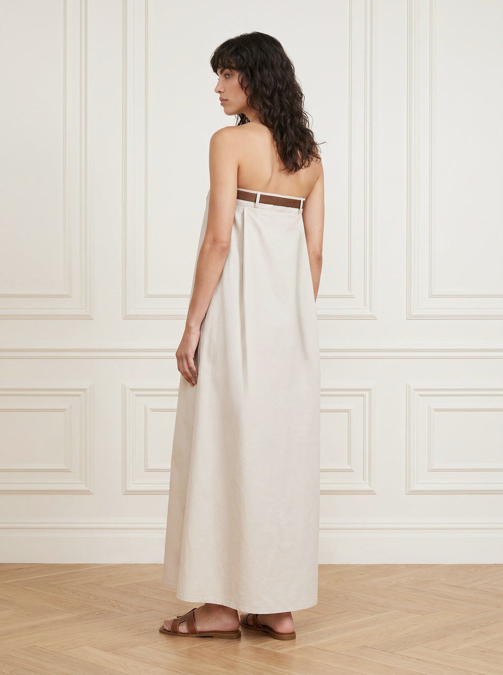 Strapless Cotton Maxi Dress